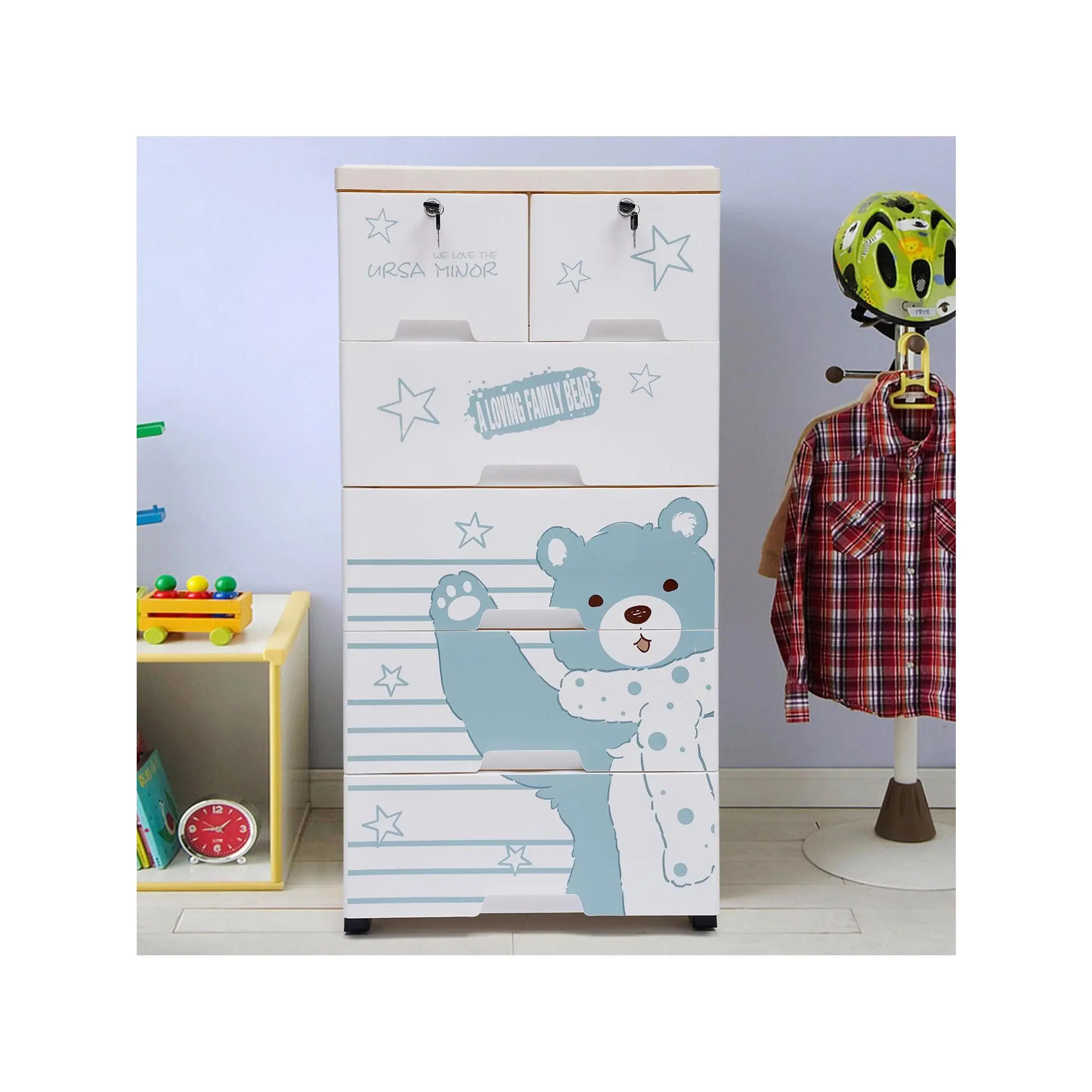 outstanding quality  Plastic Storage Dresser 6 Drawer Clothes Organizer Cabinet Wi Wheel Bedroom Playroom Entryway Furniture Decor