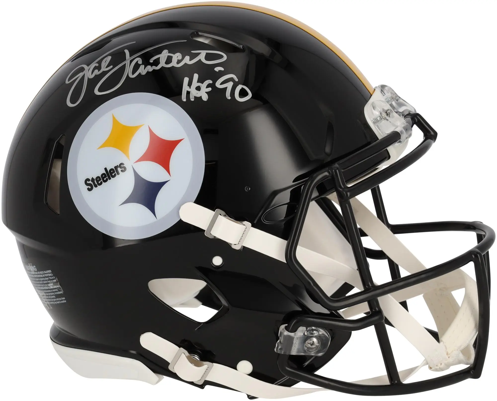 Jack Lambert Pittsburgh Steelers Autographed Riddell Authentic Helmet with "HOF 90" Inscription - Fanatics Authentic Certified