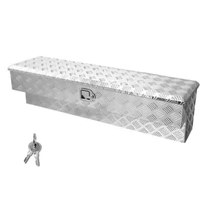 Truck Bed Tool Box, Heavy Duty Aluminum Toolbox With Durable Tread Pattern Surface, Lockable Storage Chest Organizer For Pickup Trucks, Truck Beds, RVs And Trailers, 48 X 13.4 X 13 Inches, Silver Finish