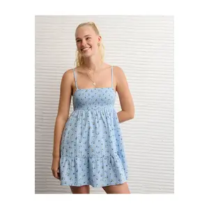 AE Floral Smocked Babydoll Mini Dress