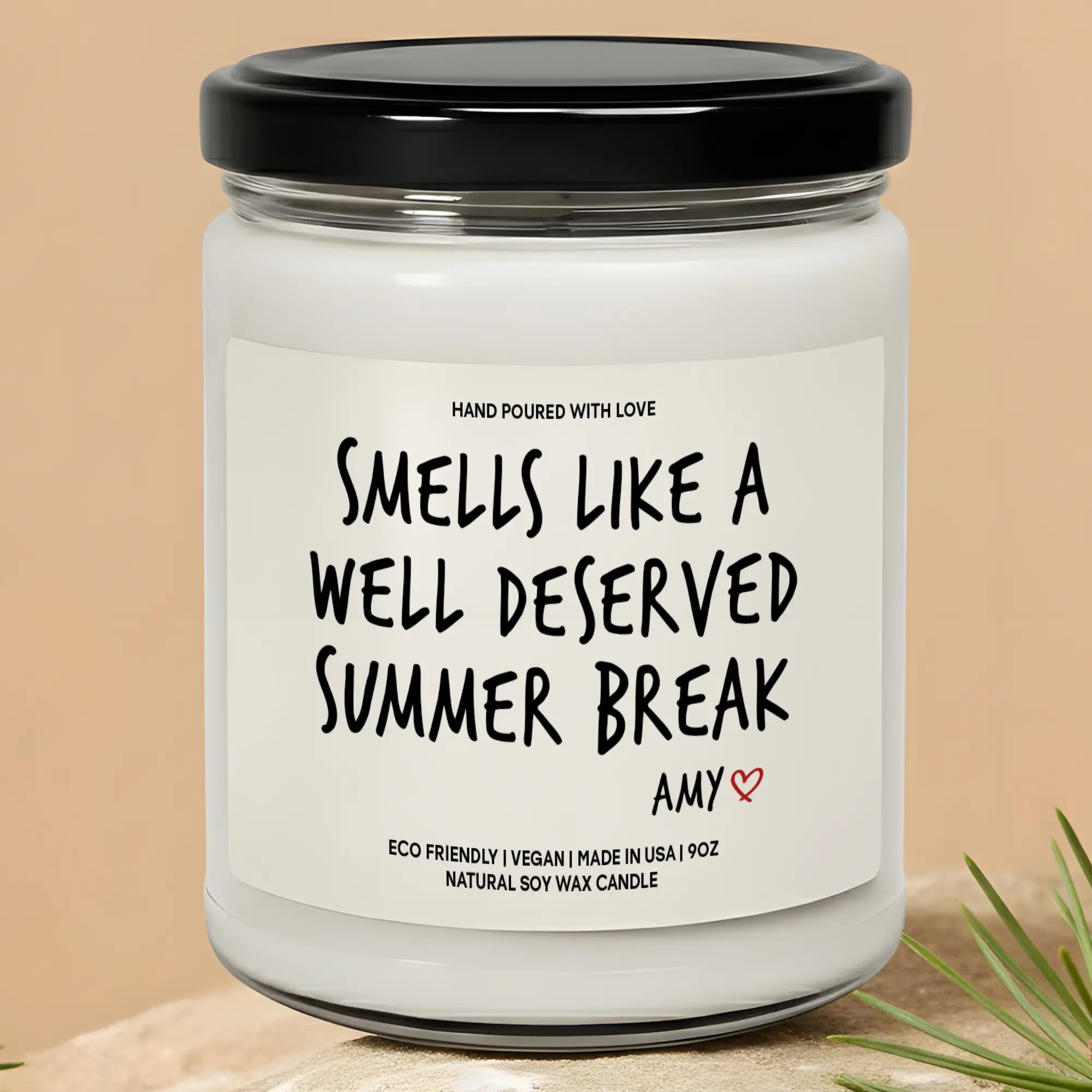 MAKEAGIFT Personalized Teacher Candle, Gifts For Teacher End Of Year, Custom Teacher Gift, Smell Like A Well Deserved Summer Break Candles