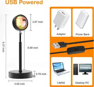 Sunset Lamp Projector with Remote Control RGB Multicolor Changing LED Night Light for Photography Selfie Party Home Bedroom Decor Xmas Gifts for Women