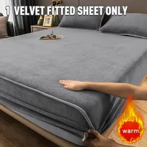 Luxury Soft Milk Velvet Fitted Sheet - Flannel Bed Sheet with Extra Deep Pocket (Fits 12" Mattress), Smooth & Cozy Bedding for Twin/Full/Queen/King Beds, Elegant Hotel-Style Sleep Surface