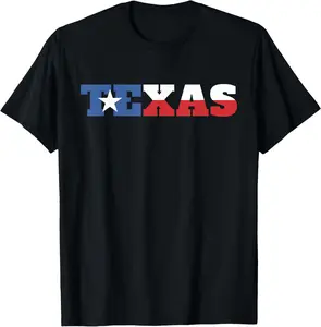 Texas Flag Gift Cool USA US Pride American State Proud Texas T-Shirt Pure Cotton Graphic Tees Menswear Top: Gifts for Men & Women