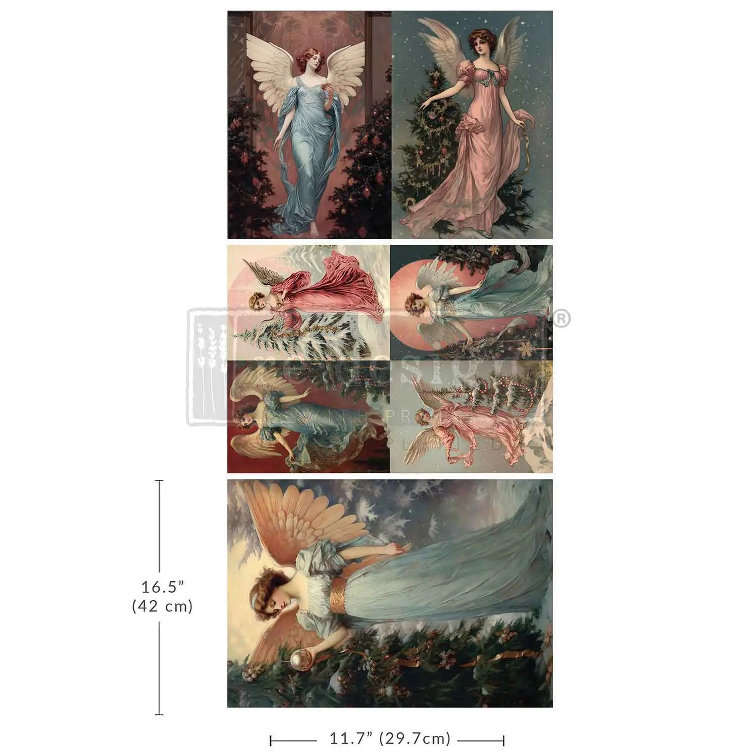 A3 Decoupage Fiber Pack - Wings of Winter - 3 sheets, 11.7"x16.5" each