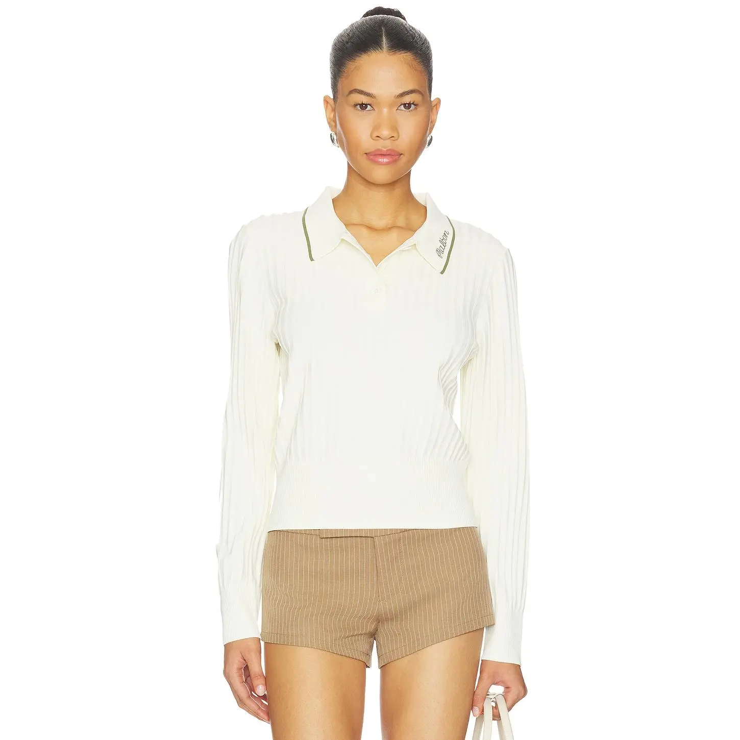 Malbon Selma Polo Top in Cream