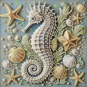 Adult DIY Diamond Painting Kit with Diamond Art Tools, Seahorse Series Unique Design Colorful Pattern, Irregular Shape Crystal Art, Holiday Gift, Wall Decor, 30x30 Cm Unframed