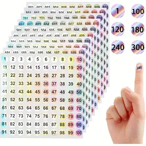 10 Sheets/1000pcs Number 1-1000 Stickers, Laser Cut Round Self-Adhesive Labels, Home School Office Decorative Storage Tags