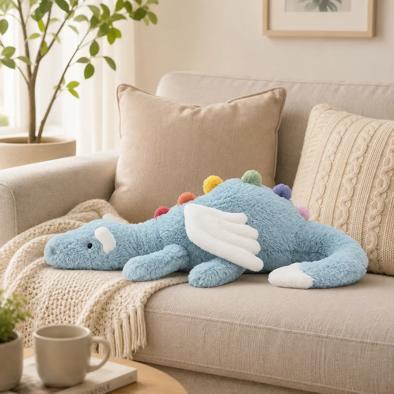 Jellycat Blue Dragon Plush 50cm - Ultra Soft Stuffed Dragon - Cute Gift for Kids & Collectors
