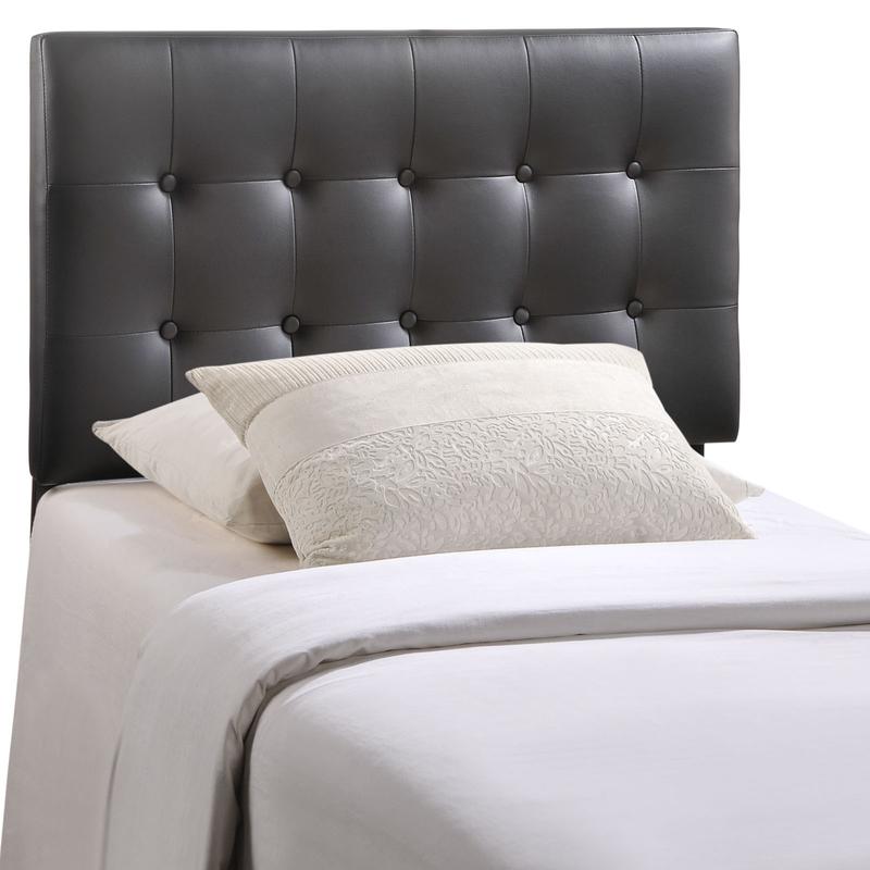 Modway Emily Twin Upholstered Vinyl Headboard in Black