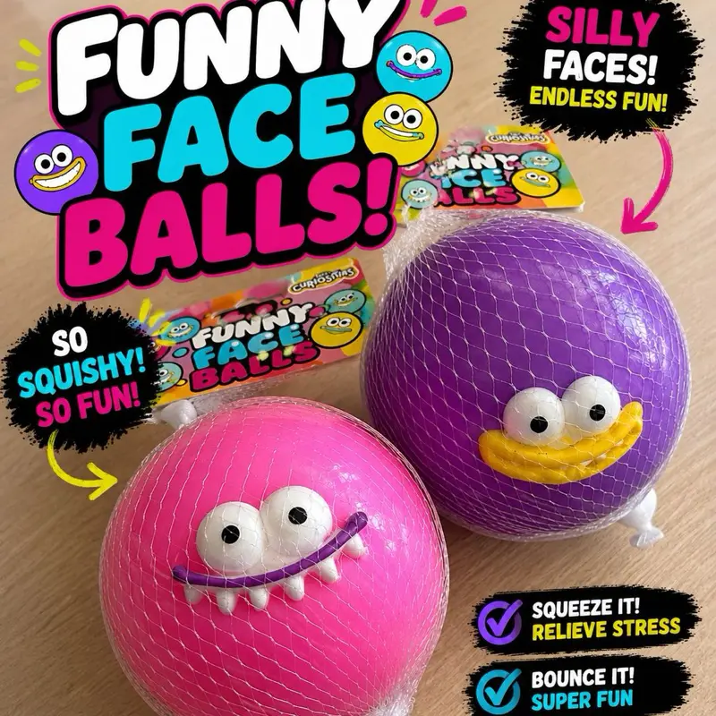 Funny Face Balls Squishy Sensory Fidget Toy – Assorted Style