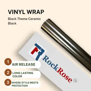 RockRose Car Vinyl Wrap Black Theme Ceramic Black