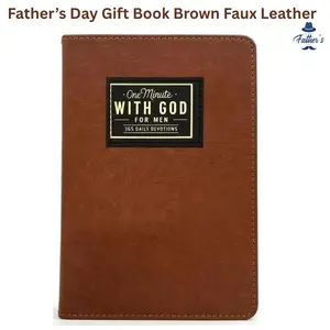 One Minute with God for Men 2026, 365 Daily Devotional & Prayer Journal for Christian Men, Bible Prayer Tracking Diary, Father’s Day Gift Book Brown Faux Leather