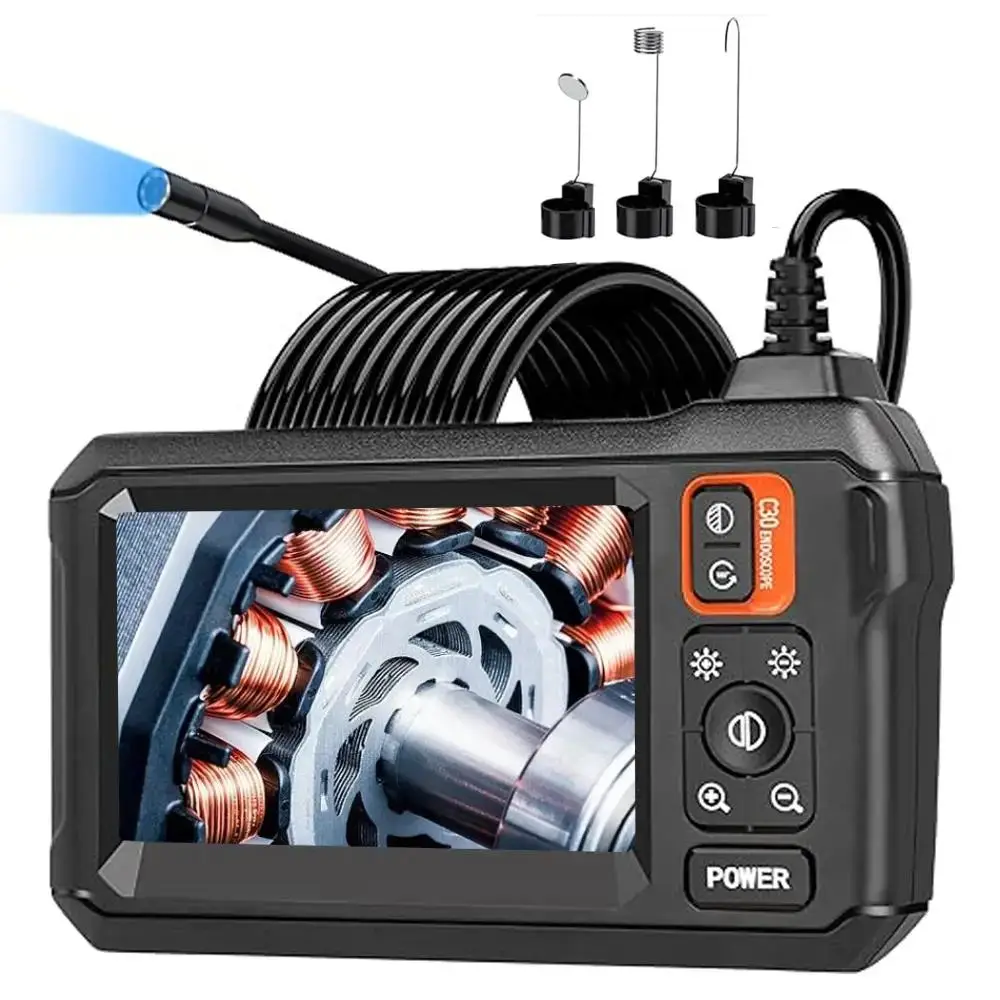 High-definition Digital Endoscope, 1 Count Waterproof Industrial Endoscope with 8 LED Lights, Suitable for Auxiliary Inspection in Repair Pipe Rooms