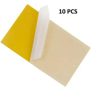 10 sets of yellow double-sided sticky insect board mosquito killing lamp special adhesive paper waterproof sticky fly paper, strong sticky fly paper restaurant kitchen small fly trap board, double-sided fly trap to replace mosquito killing lamp