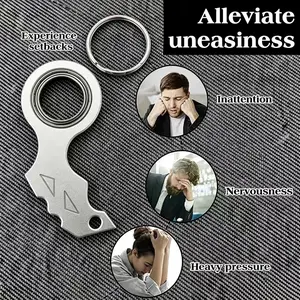 Premium Karambit Spinner Keychain Silent Rotating Aluminum Alloy EDC Fidget Toy for Anxiety Relief, Cool Tactical Metal Key Ring Gift for Men and Teens