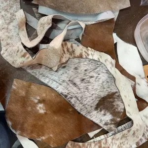 Cowhide Scraps | Genuine Hair on Hide Cowhide Scraps | 1 Gallon Bag