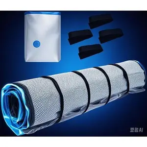 Vacuum-Sealed Mattress Storage Bag with Blue Zipper, Space-Saving Foam Mattress Protector for Queen/Full/Full-XL, Reusable & Durable Bedding Organizer, Compact Travel-Friendly Storage Solution