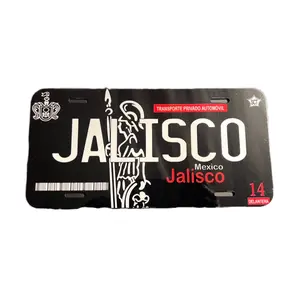 Jalisco black color licensed plate personalized