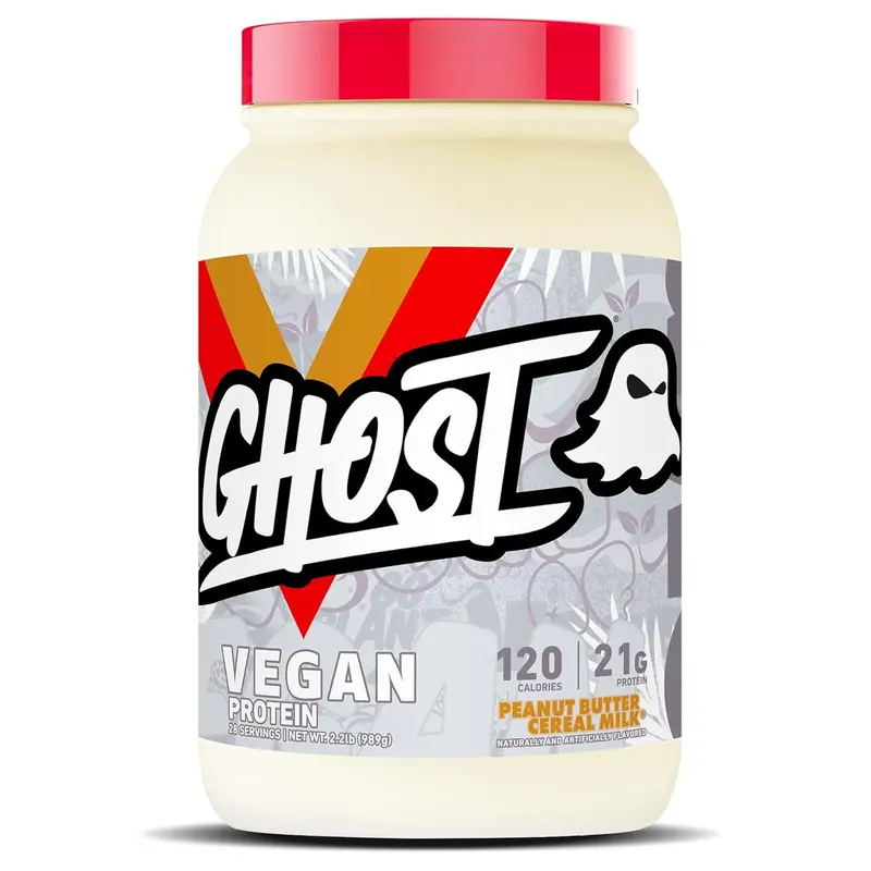 GHOST Vegan Protein Powder - 2lb, 20g of Protein - Plant-Based Pea & Organic Pumpkin Protein - Post Workout & Nutrition Shakes - Soy & Gluten-Free