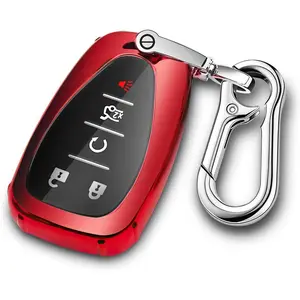 QBUC for Chevrolet Key Fob Cover Soft TPU Protector with Keychain for Chevy 2020 2019 2018 2017 2016 Cruze Camaro Malibu Traverse Spark Equinox Sonic Volt Bolt Key Fob Cover Case Shell