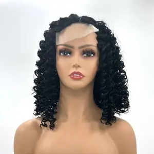 Short Deep Wave Bob Wigs for Women, Glueless Machine Made Curly Bob Wig, Breathable Rose Net Wig Cap, Natural Heat Resistant Synthetic Wig for Daily Party Cosplay