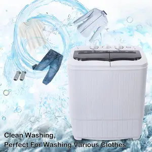 Winado Mini Twin Tub Washing Machine 14.3 Lbs, Compact Mini Washer And Dryer Combo, Small Twin Tub Washing Machine With Spin Cycle For College Dorms, Apartments, Dorms, Rvs