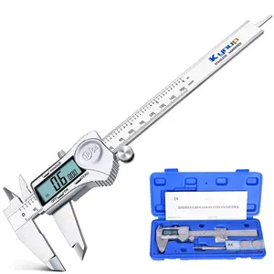 Digital Caliper, Caliper Measuring Tool Outside Micrometer, Vernier Dial Caliper, 6 Inch Caliper DIY Tool, Stainless Steel, IP54 Splash Proof, Inch Metric Fraction , Large LCD Screen