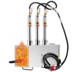 VEVOR Portable Propane Forge,  , 3 Burner Farrier Forge, 2600℉ Tool and Knife Making Blacksmithing Gas Forge, Large Capacity Square Stainless Steel Gas Forging Tools and Equipment for Metal Forging