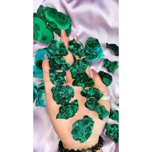 Silky velvet raw malachite specimens from Congo