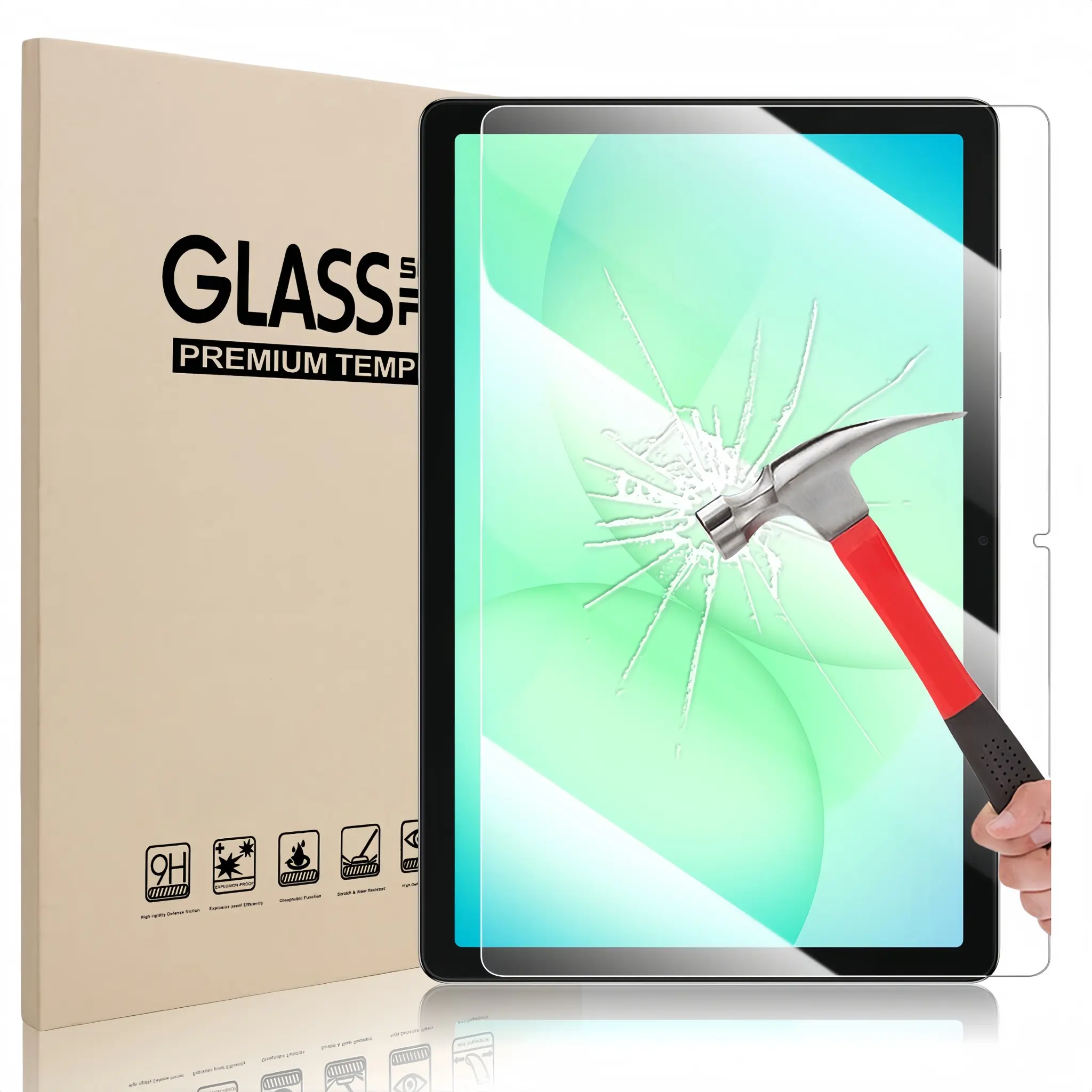 Tempered Glass Screen Protector for Tab A11+ 2025 / Tab A9+ 2023, 9H Hardness Anti-Scratch HD Clear Bubble-Free Protective Film, Case Friendly