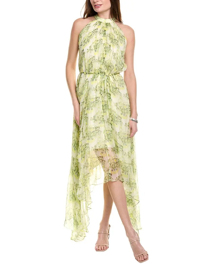 SALONI Crinkle Silk Chiffon Maxi Dress