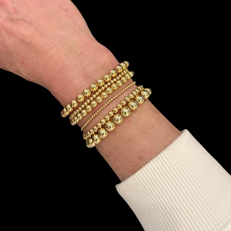 Love me bundle includes six bracelets. 2 mm, 3 mm, 4 mm, 5 mm, 6 mm and 7 mm stack