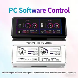 New G39pro graphics card secondary screen 3.39inch computer case IPS high-definition screen real-time monitoring without AIDA64