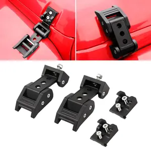 for Wrangler Hood Latch Lock Catch, Aluminum Hood Latches for Jeep Wrangler JK JKU 2007-2017 JL JLU 2018-2025 Gladiator JT 2020-2025 Black Exterior Accessories 2pcs