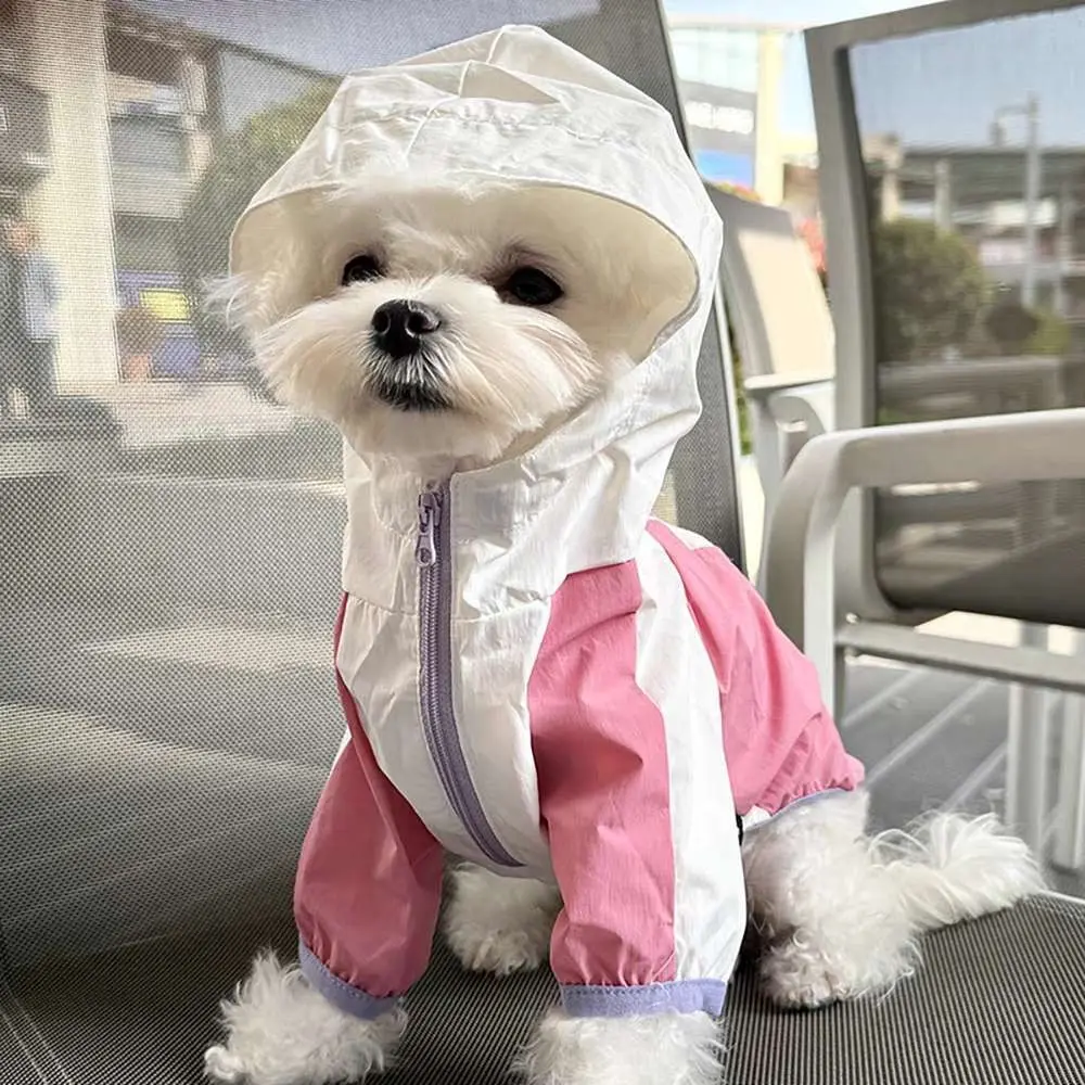 Pet Waterproof Sun Protection Jacket, Thin Spring Summer Raincoat, Outdoor Hoodie Clothing for Dogs & Cats, Breathable Lightweight Design, Easy Wear, Outside, Animal