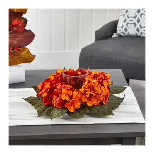 Nearly Natural 14" Autumn Hydrangea CandelabrumArrangement