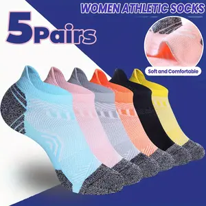 5 Pairs Ankle Breathable Compression Socks With Arch Support, Comfortable No Show Sports Socks, Ideal For Running Cycling Hiking Athletic casual comfy breathable sock Active Wear Women