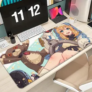 Game Guilty Gear Bridget Mouse Pad Design XXL 1000×500mm 900×400mm 800×400mm 600x300mm Large Gaming Mouse Pad - Extended, Thick, Non-Slip Rubber Base Desk Mat with Precision Stitched Edges - Washable Large Desk Pad