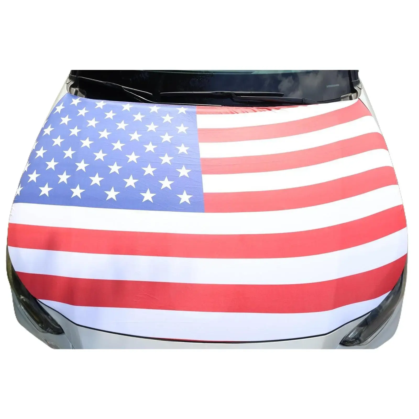 American Flag Car Hood Cover, Patriotic Auto Hood Protector, Stars and Stripes Design