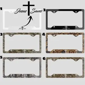 Jesus Save Camouflage License Plate Frame, Car Exterior Accessories, Available In 6 Colors, Gift For Him , Gift For Her