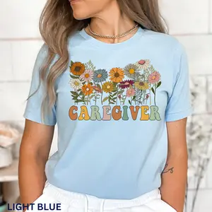 Caregiver Shirts For Women Floral Caregiver Shirt Retro Caregiver Shirt Cna Tee Dsp Nurse Shirt Family Caregiver Alzheimers Caregiver WCareg
