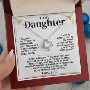 Gift For My Daughter Necklace, Necklace From Parents, Jewelry For Special Occasions, Birthday Christmas Wedding Gifts with Message Card & LED Box