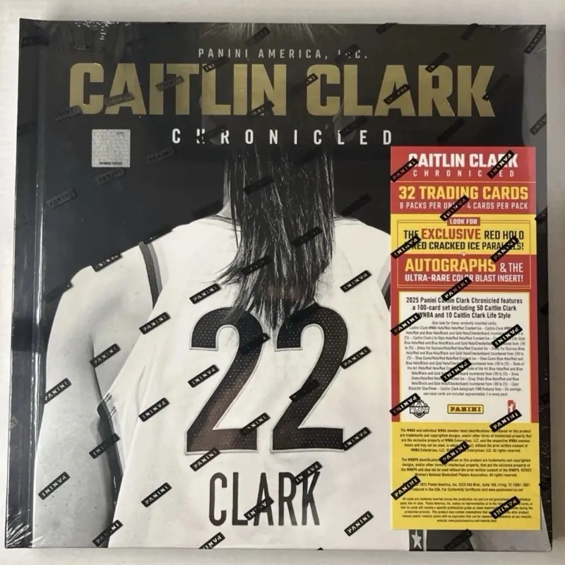 Panini America Caitlin Clark CHRONICLED BOOK 32 Trading Cards Factory Sealed 2025 Edition with Autographs and Cracked Ice Inserts no cancellation or refunds after it’s been opened thank you, Autographed Cards, Sports Collectible, Box, Sports Cards