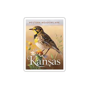 Western Meadowlark Kansas Die-Cut Stickers, Nature Stickers, Bird Lover Gifts, Vinyl Decal, Laptop Stickers, Colorful Decor