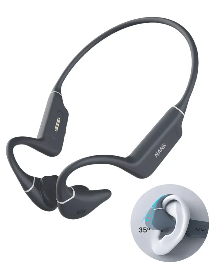 NANK Runner Diver2 Pro Bone Conduction Headset - IP69 Waterproof Adjustable Multifunctional Earbuds, Open-Ear Wireless Bluetooth 5.4 Noise-Reducing Mobile Sport Headphones with 32GB MP3 Memory, Built-in Mic, 10H Playtime for Android Running Swimming