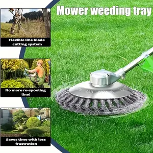 6 Inch Unbreakable Wired Trimmer Blade, Weed Feeder - Wire Rotary Brush Cutter for Moss, Grass, Rust Removal on Paving Stones, Paving Stones or Driveways, Weed Control | Rotary Brush Cutter | Durable Cutting System, Weed Feeder Accessories,summervibes