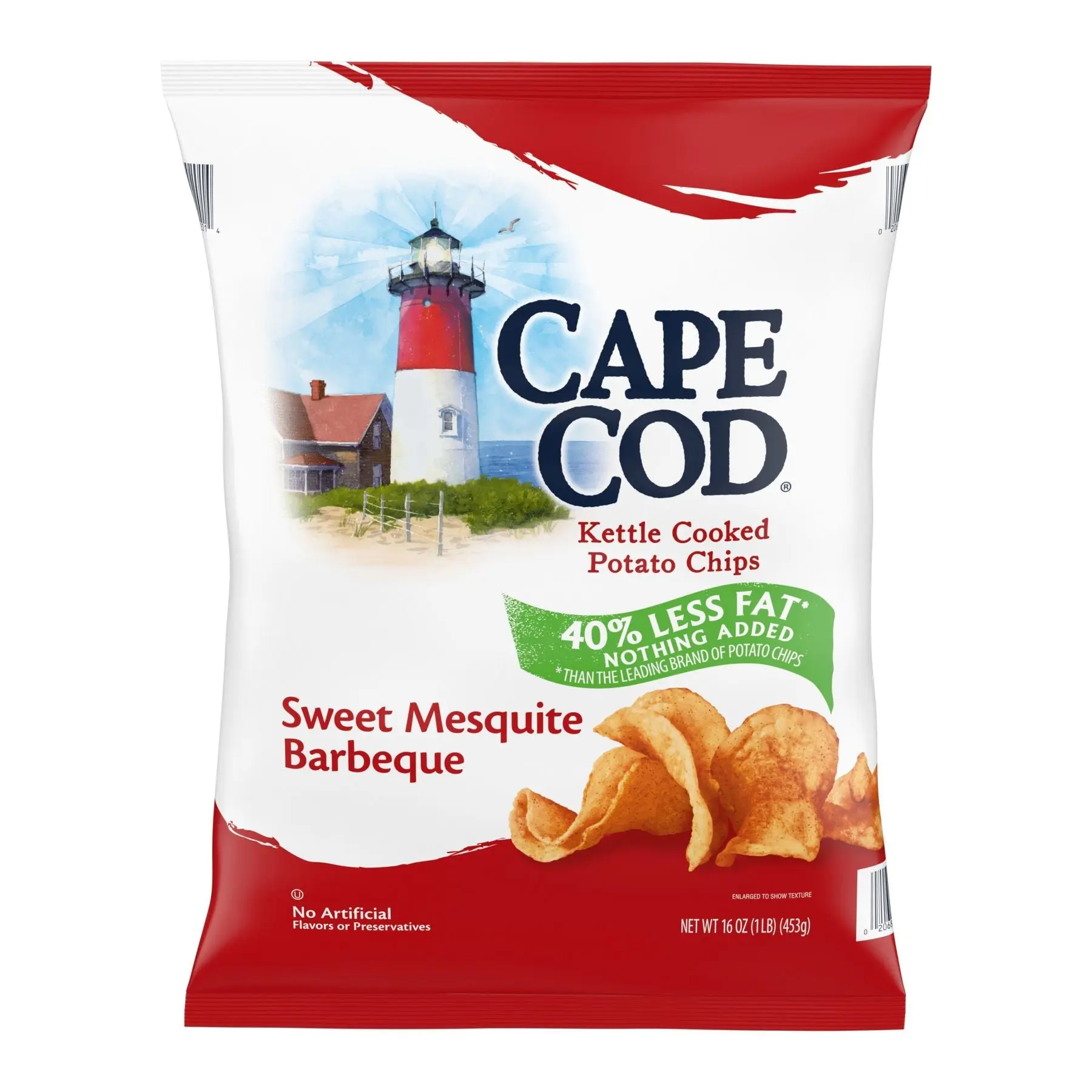 Cape Cod Kettle Cooked Sweet Mesquite BBQ Potato Chips 40% Less Fat 16 oz,  Snack