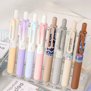 Colorful Retractable Ballpoint Pen, 6 Counts/set Comfort Grip Fashionable Elegant Pen, Ink Pen for School Office Examination