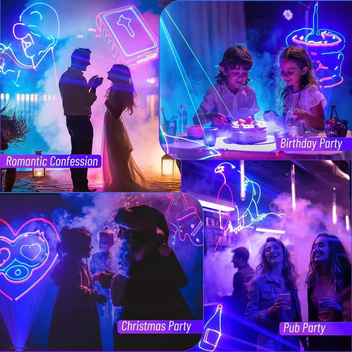 NewFeel Laser – 5W Rechargeable Real time text & logo Laser Light with DMX, ILDA & App Control